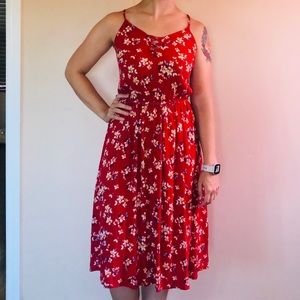 NWT Xhiliration Red Floral Dress